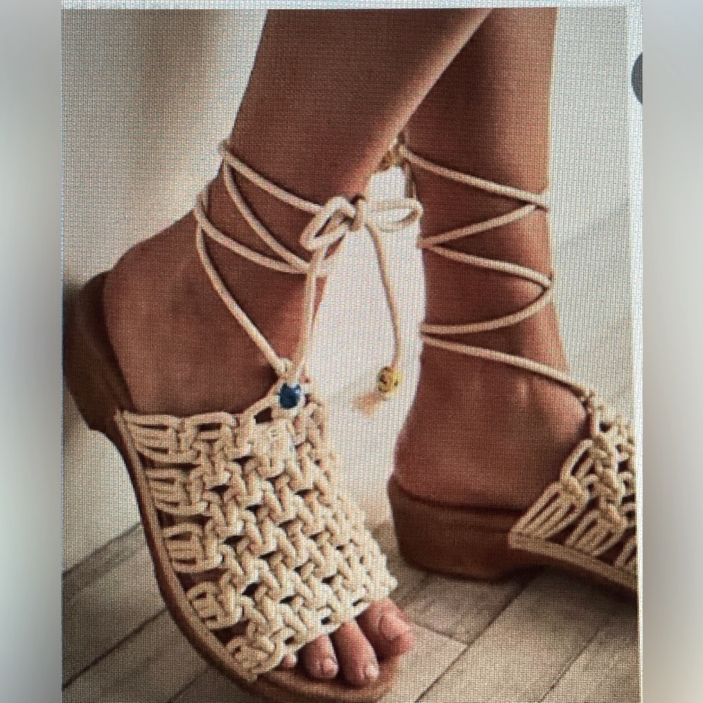 Free People  Crochet Clog lace up. 8